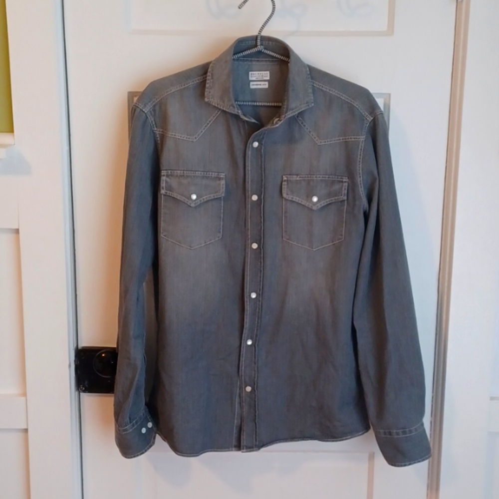 Brunello Cucinelli denim shirt Pearl Button Western